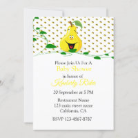 Funny Pear Baby Shower Invitation