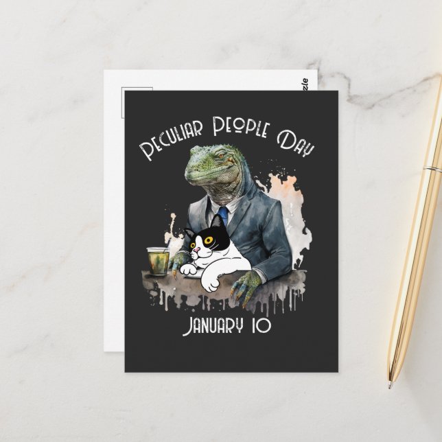 Funny Peculiar People Day Postcard (Front/Back In Situ)