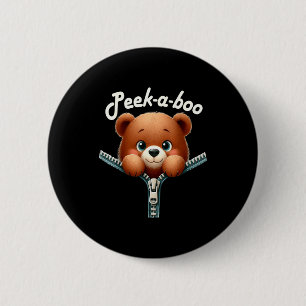 Funny - Peek-a-boo - Bear 6 Cm Round Badge