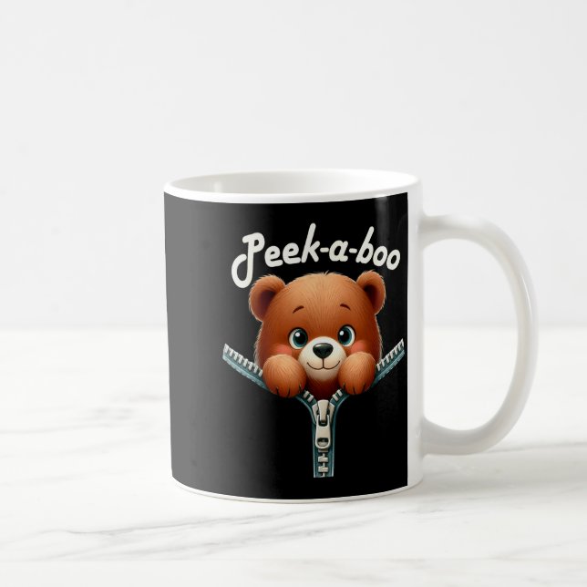 Funny - Peek-a-boo - Bear  Coffee Mug (Right)