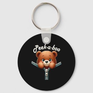 Funny - Peek-a-boo - Bear  Key Ring