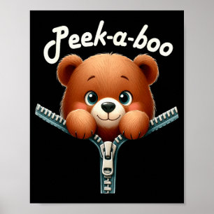 Funny - Peek-a-boo - Bear Poster