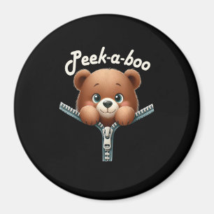 Funny - Peekabo - Bear Magnet