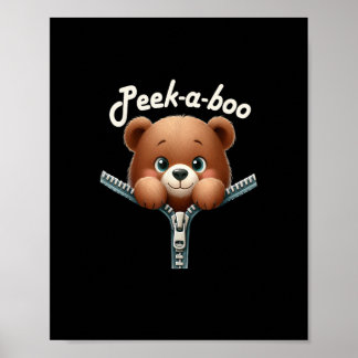 Funny - Peekabo - Bear Poster