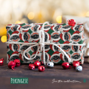 Funny Pekingese Christmas Pattern Wrapping Paper