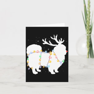 Funny Pekingese Dog Tree Christmas Lights Xmas Paj Card
