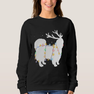Funny Pekingese Dog Tree Christmas Lights Xmas Paj Sweatshirt