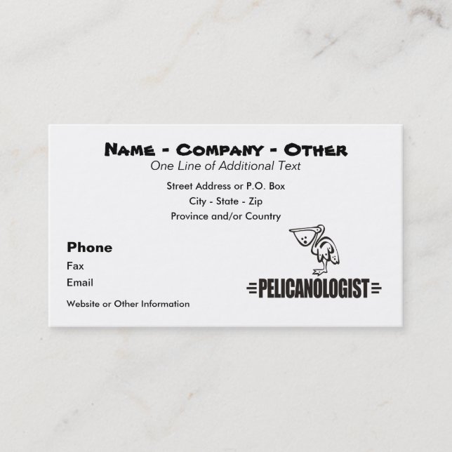 Funny Pelican Business Card (Front)