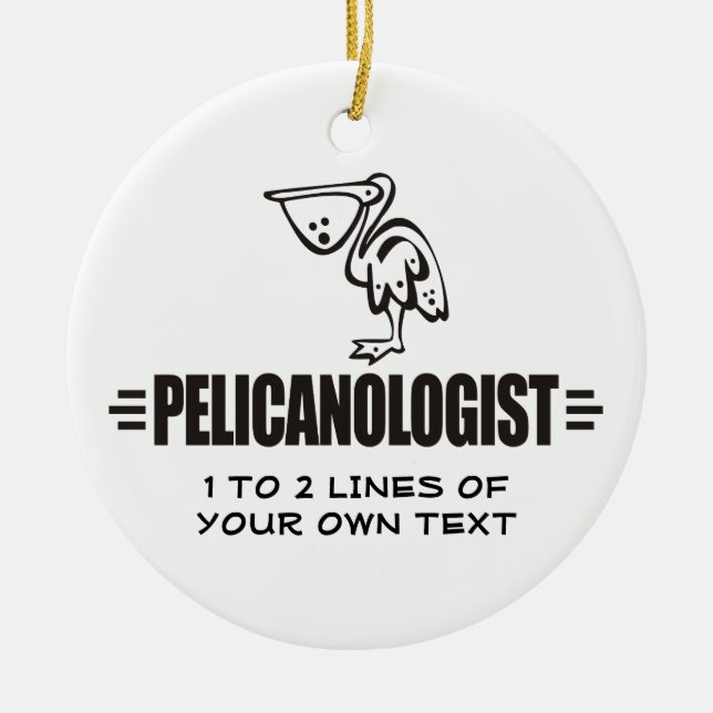 Funny Pelican Ceramic Tree Decoration (Front)
