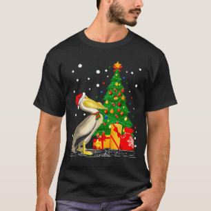 Funny Pelican Lover Gift Santa Hat Pelican Christm T-Shirt