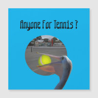 Funny Pelican Tennis Player, Magnetic Card