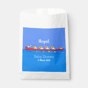 Funny pelicans rowing cartoon illustration favour bags
