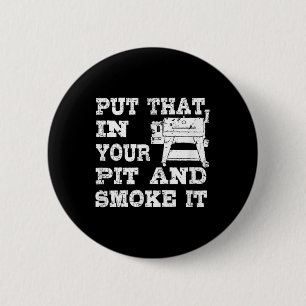 Funny Pellet Smoker Bbq Pit Gift Grill For Meat Sm 6 Cm Round Badge