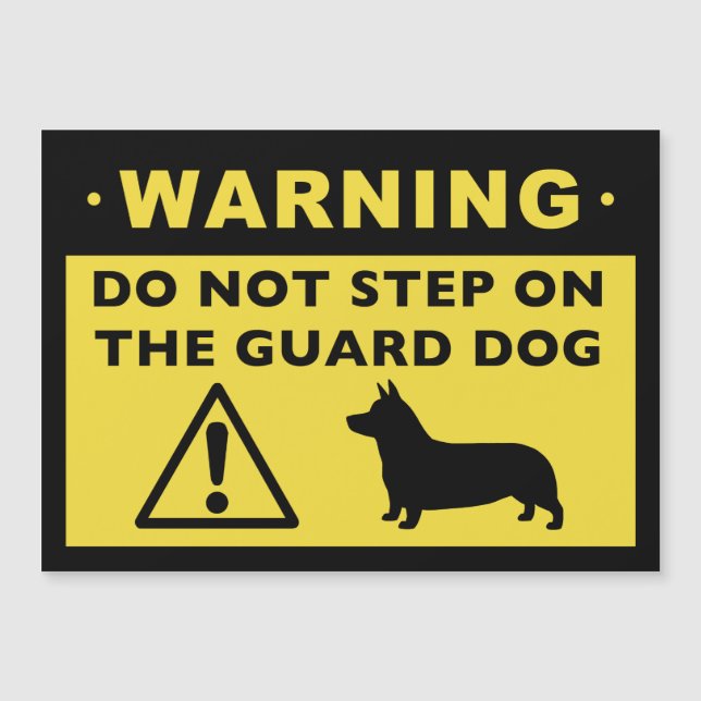 Funny Pembroke Welsh Corgi Guard Dog Warning (Front)