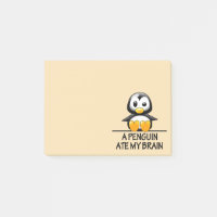 Funny Penguin Ate My Brain Graphic Cute