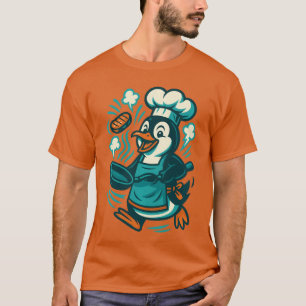 Funny Penguin Chef Cooking Comic Kitchen friend T-Shirt
