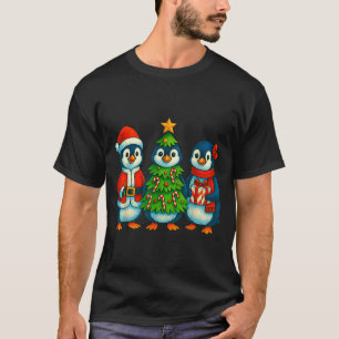 Funny Penguin Christmas Lights Penguin Cute Xmas H T-Shirt