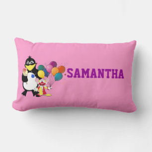 Funny penguin & clown cartoon lumbar cushion