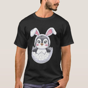 Funny Penguin Easter Bunny Ears Kids And Women T-Shirt