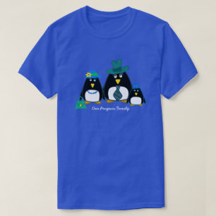 Funny Penguin Family of 3 with Boy Christmas T-Shirt