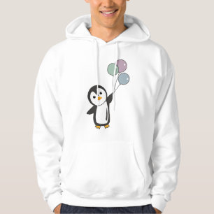 Funny Penguin Flies Up With Balloons Hoodie
