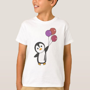 Funny Penguin Flies Up With Balloons T-Shirt
