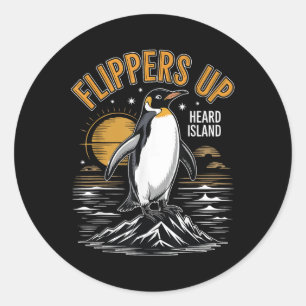 Funny Penguin Flippers Up I Stand With The Penguin Classic Round Sticker