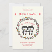 Funny Penguin invitation card