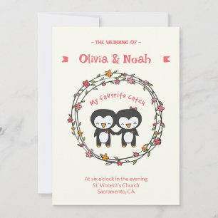 Funny Penguin invitation card