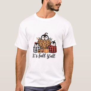Funny Penguin It’s Fall Y’all Thanksgiving Lover T-Shirt