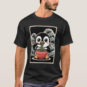 Funny Penguin Japanese Ramen Noodles Kawaii Food L T-Shirt
