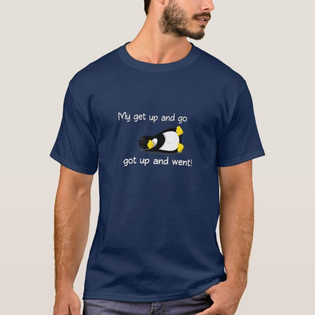 Funny Penguin Mens Ladies Retirement Or Birthday G T-Shirt (Front)