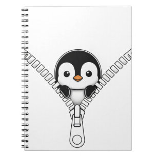 Funny Penguin Peek  Notebook