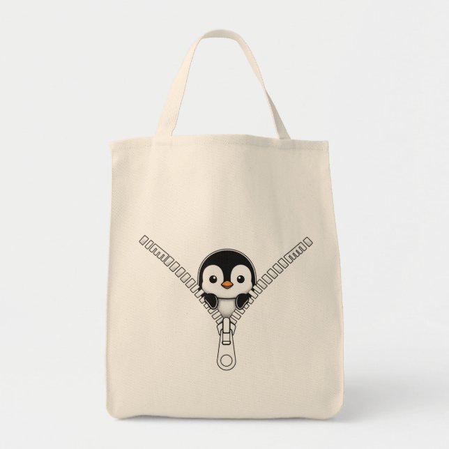 Funny Penguin Peek  Tote Bag (Front)