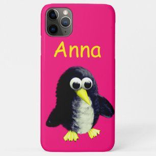 Funny penguin, personalised luggage tag Case-Mate iPhone case