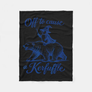 Funny penguin polar bear graphic off to cause a fleece blanket