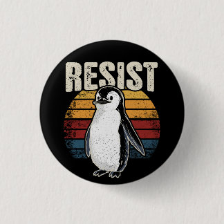 Funny Penguin Resist Cool Penguins Resist 3 Cm Round Badge