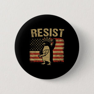 Funny Penguin Resist Cool Penguins Vintage Protest 6 Cm Round Badge