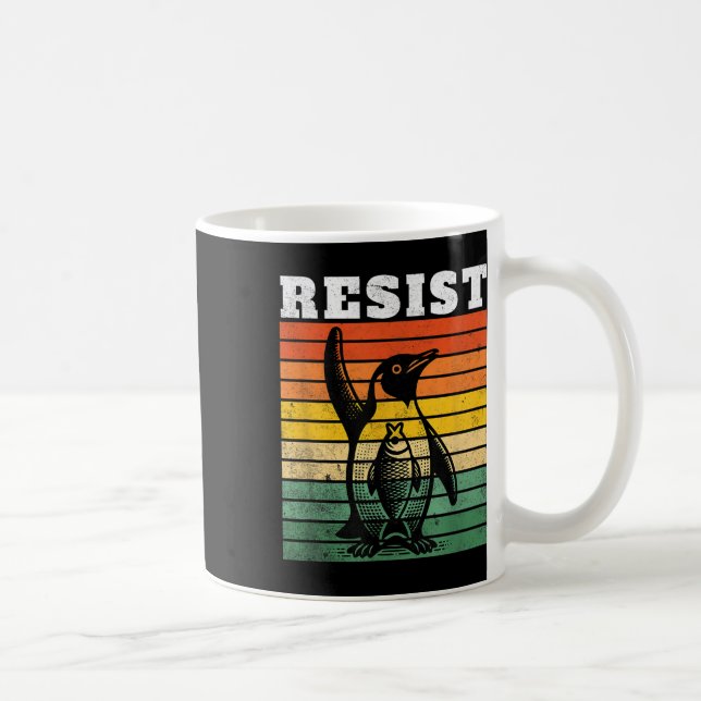 Funny Penguin Resist Penguins Protest Against Tari Coffee Mug (Right)