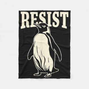 Funny Penguin Resist Penguins Protest Against Tari Fleece Blanket