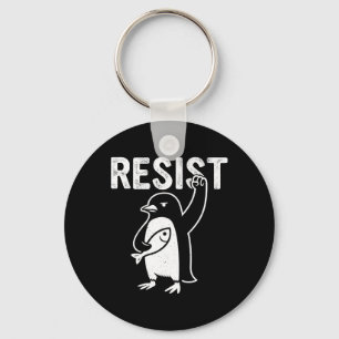 Funny Penguin Resist Penguins Protest Against Tari Key Ring
