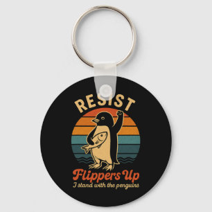Funny Penguin Resist Penguins Protest Against Tari Key Ring