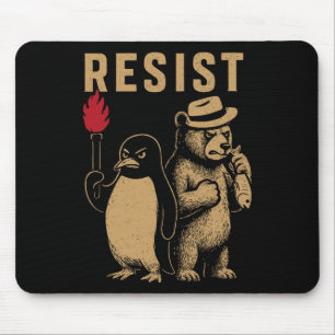 Funny Penguin Resist Penguins Protest Against Tari Mouse Pad