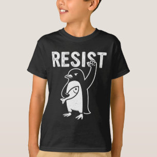 Funny Penguin Resist Penguins Protest Against Tari T-Shirt