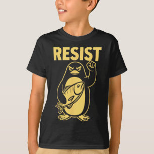 Funny Penguin Resist Penguins Protest Against Tari T-Shirt