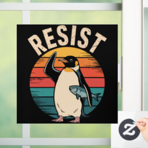 Funny Penguin Resist Protest Against Tariffs 