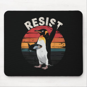 Funny Penguin Resist Protest Against Tariffs Humou Mouse Pad