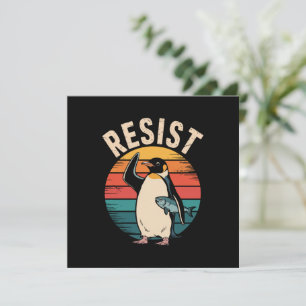 Funny Penguin Resist Protest Against Tariffs  Invitation