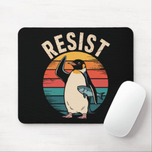 Funny Penguin Resist Protest Against Tariffs  Mouse Pad