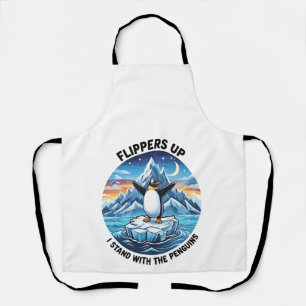 Funny Penguin Resist Protest Against Tarrifs  Apron